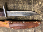 Vtg Kassnar 4" Fixed Blade Fighting Knife Wood Handle Sheath 6016 Ireland