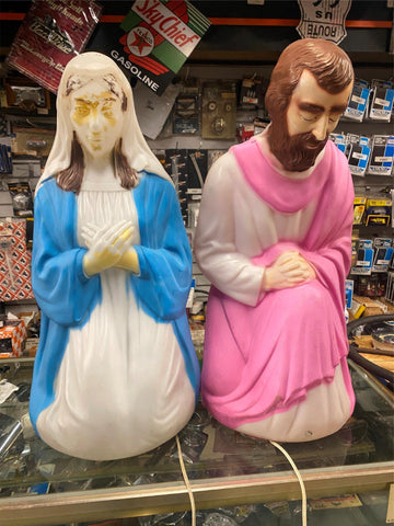 VTG 26" Empire Blow Mold Lighted Nativity Set Joseph Mary Christmas Decor Lighte