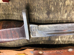 Vtg Kassnar 4" Fixed Blade Fighting Knife Wood Handle Sheath 6016 Ireland