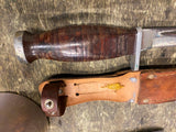 Vtg Kassnar 4" Fixed Blade Fighting Knife Wood Handle Sheath 6016 Ireland