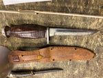 Vtg Kassnar 4" Fixed Blade Fighting Knife Wood Handle Sheath 6016 Ireland