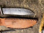 Vtg Schrade-Walden H-15 NY USA Fixed Blade Fighting Hunting 4" Knife & Sheath