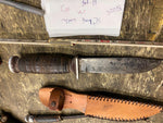 Vtg Schrade-Walden H-15 NY USA Fixed Blade Fighting Hunting 4" Knife & Sheath