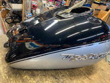 Black Silver GAs fUEL Tank Harley Road King FLHR 2004-2007 Emblems Nice!