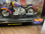 1999 Hot Wheels Collectibles Harley Davidson Softail~ Purple w/Flames 1:10 Scale