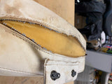 Vtg Seat Pad Harley Panhead shovelhead Acc Sissybar grabrail Backrest white budd