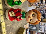 Vtg Japan Figurines Christmas Carolers 60's Decor Pair Paper Mache Collectible!