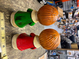 Vtg Japan Figurines Christmas Carolers 60's Decor Pair Paper Mache Collectible!