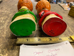 Vtg Japan Figurines Christmas Carolers 60's Decor Pair Paper Mache Collectible!
