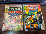 Vintage 1970s Lot of 2 Marvel Comics Iron Man Daredevil & The Inhumans