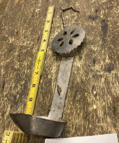 Antique Double Cruise Betty Hanging Lamp Iron Primitive Whale Oil Ship 1800's !