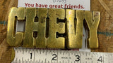 Solid Brass Chevy Chevrolet Automotive Truck Car 1970s Vintage Belt Buckle
