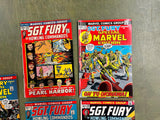 Vintage 1970s Lot of 5 Marvel SGT. Fury Comic Books