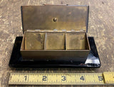 1930's Art Deco Italian Marble Brass Cigarette Case Trinket Box Fancy Jewelry!