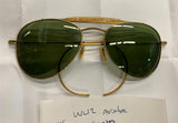 Vtg WW2 Fighter Pilot Aviator Airplane SunGlasses Green Lens Shooting Field Gear