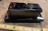 1930's Art Deco Italian Marble Brass Cigarette Case Trinket Box Fancy Jewelry!
