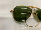 Vtg WW2 Fighter Pilot Aviator Airplane SunGlasses Green Lens Shooting Field Gear