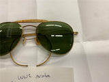 Vtg WW2 Fighter Pilot Aviator Airplane SunGlasses Green Lens Shooting Field Gear