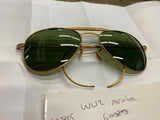 Vtg WW2 Fighter Pilot Aviator Airplane SunGlasses Green Lens Shooting Field Gear