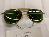 Vtg WW2 Fighter Pilot Aviator Airplane SunGlasses Green Lens Shooting Field Gear