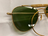 Vtg WW2 Fighter Pilot Aviator Airplane SunGlasses Green Lens Shooting Field Gear