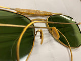 Vtg WW2 Fighter Pilot Aviator Airplane SunGlasses Green Lens Shooting Field Gear