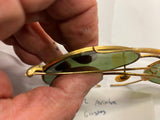 Vtg WW2 Fighter Pilot Aviator Airplane SunGlasses Green Lens Shooting Field Gear