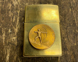 Solid Brass Zippo Cigarette Lighter Sagitarius 2000 Collectible
