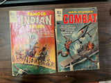 Vintage 1960s Made In USA Lot Of 2 Dell Comics War Stories Famous Indian Tribes