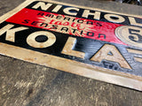 Vtg 1920's Nichol Kola Soda Advertising Tin Sign Antique 5 Cent Americas taste s