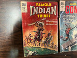 Vintage 1960s Made In USA Lot Of 2 Dell Comics War Stories Famous Indian Tribes