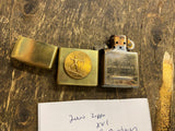 Solid Brass Zippo Cigarette Lighter Sagitarius 2000 Collectible