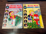 Vintage 1970s Harvey Comics Lot Of 2 Richie Rich Dollars And Cents Comic Books