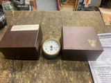 NOS GE round brass desk clock Germany Roman Numerals 2 1/2 Brass Nautical Batter