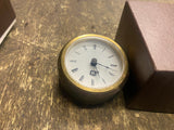 NOS GE round brass desk clock Germany Roman Numerals 2 1/2 Brass Nautical Batter