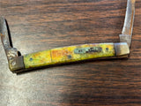 Vintage Soligen Germany Bear & Bull Mother Of Pearl 2 Blade Folding Pocket Knife