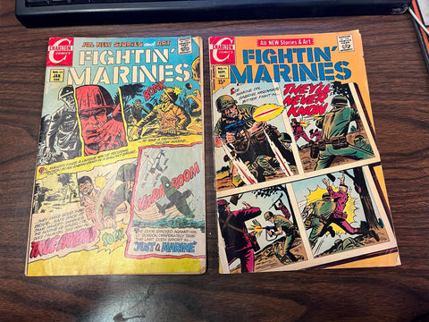 Vintage 1970s Charlton Comics Lot Of 2 Fighting Marines Comic Books