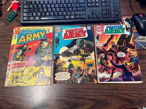 Vintage 1970s Charlton Comics Lot Of 3 Fighting Army Comic Books