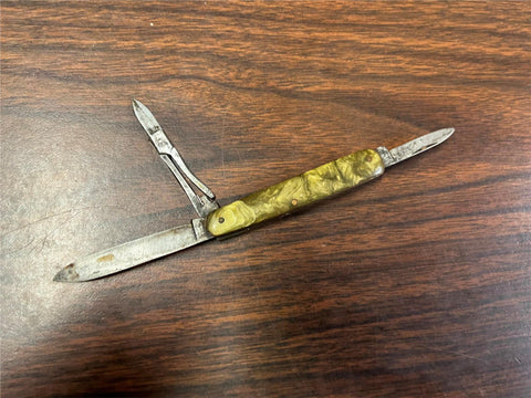 Vtg Antique Made In Germany W.H. Morley 3 Blade Pocket Knife Mother Of Pearl