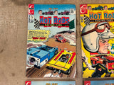 Vintage 1970s Lot Of 4 Charlton Comics Hot Rod Racing Cars Comic Books