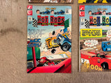 Vintage 1970s Lot Of 4 Charlton Comics Hot Rod Racing Cars Comic Books