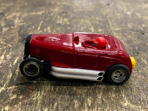 Vtg Tyco Pro Slot Car 32 Ford Ho Rod Roadster High Boy Red Works Nice!