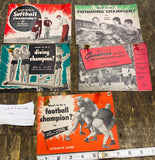 Vtg Wheaties Sports Library booklets champion Football Softball Swimming Diving