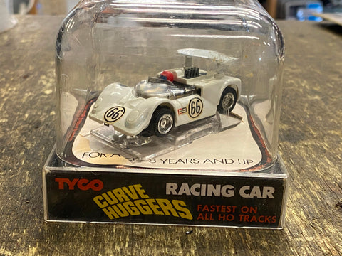 Vtg Tyco Pro Slot Car Curve Hugger 8514 Lola Chaparral 2g White 66 Display Case!