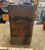 Vtg 1930's Pennzoil Oil Gas Collector Can Tin Solder 2Qt sound your z Advertisin