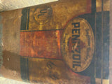 Vtg 1930's Pennzoil Oil Gas Collector Can Tin Solder 2Qt sound your z Advertisin
