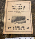 Vtg 1946 Monessen High School official football program Book Advertising Collect