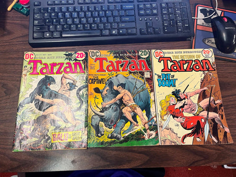 Vintage 1970s DC Comics Lot Of 3 Tarzan Comic Books