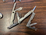 Large Lot Of 7 Folding Pocket Knives Assorted Styles Swiss Army Silver Tone
