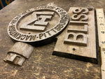 Vtg mackintosh hemphill co Cast Alum Sign Train Steam Engine Pgh Pa Antique Adv!